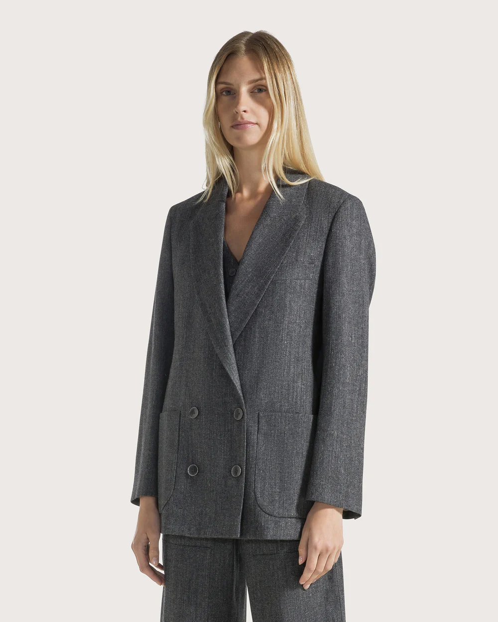 Sako grigio tweed fine mistolana stretch