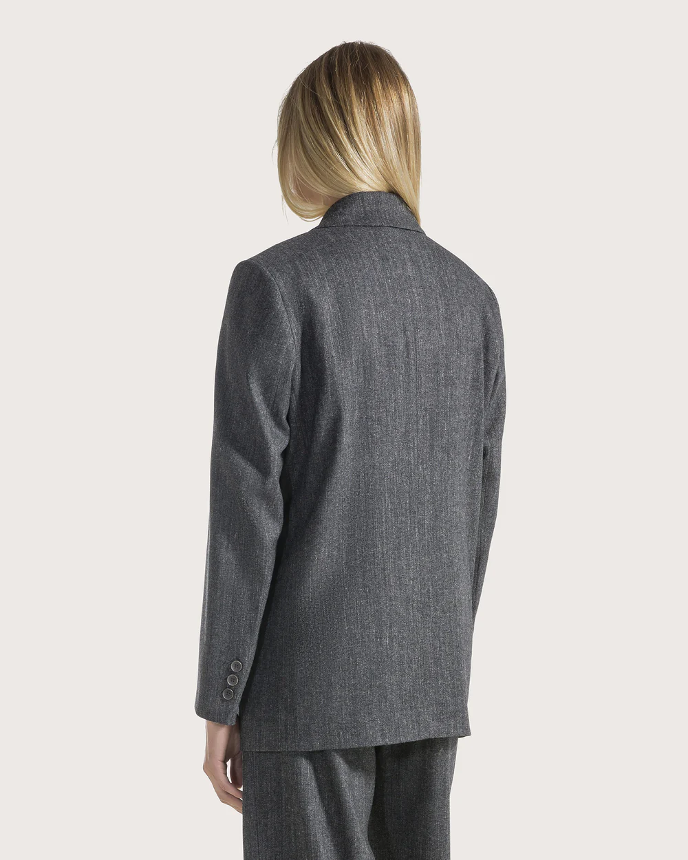 Sako grigio tweed fine mistolana stretch – Obrázok 4
