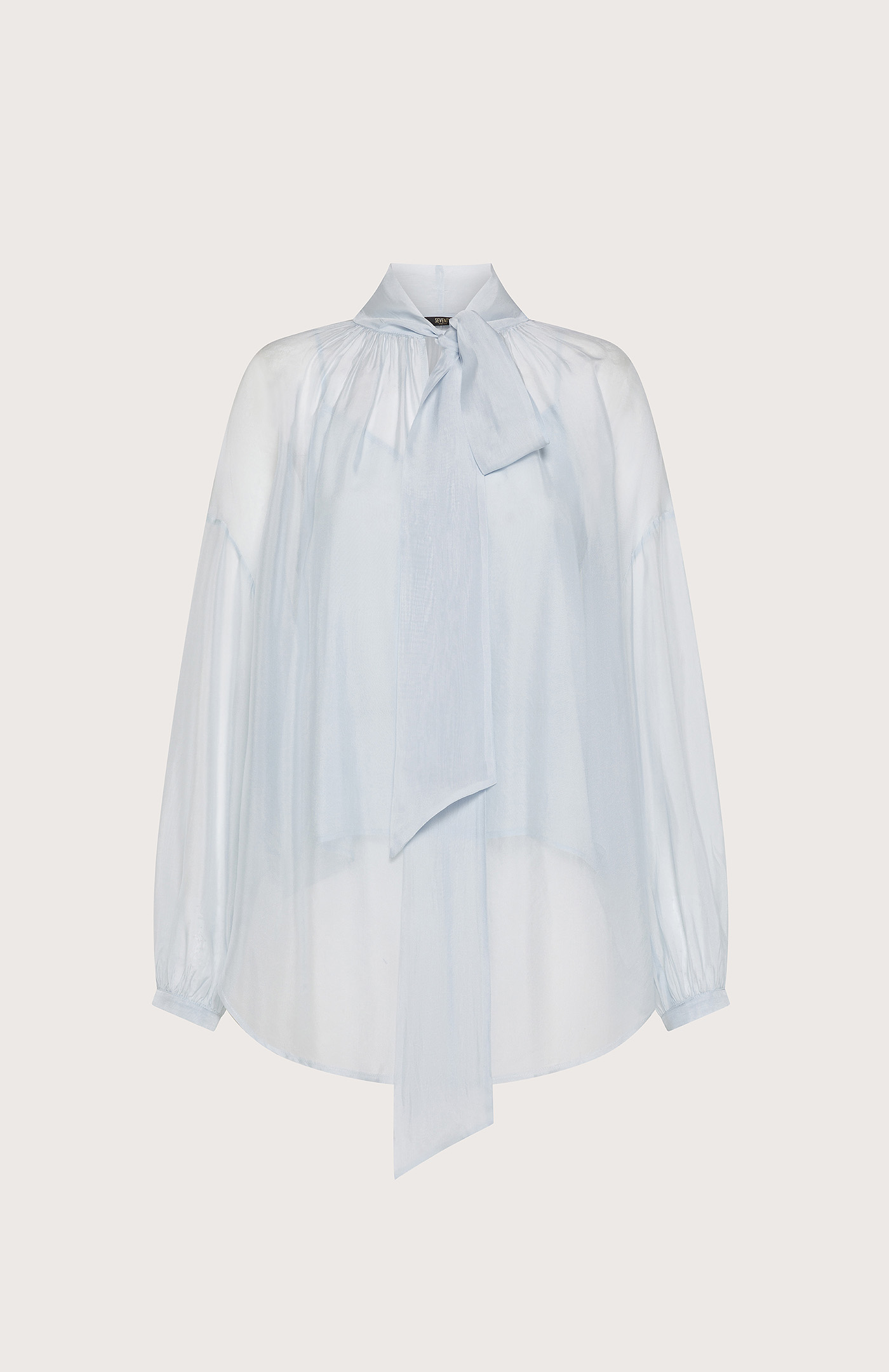 Blúza celeste voile unito viscosa seta 