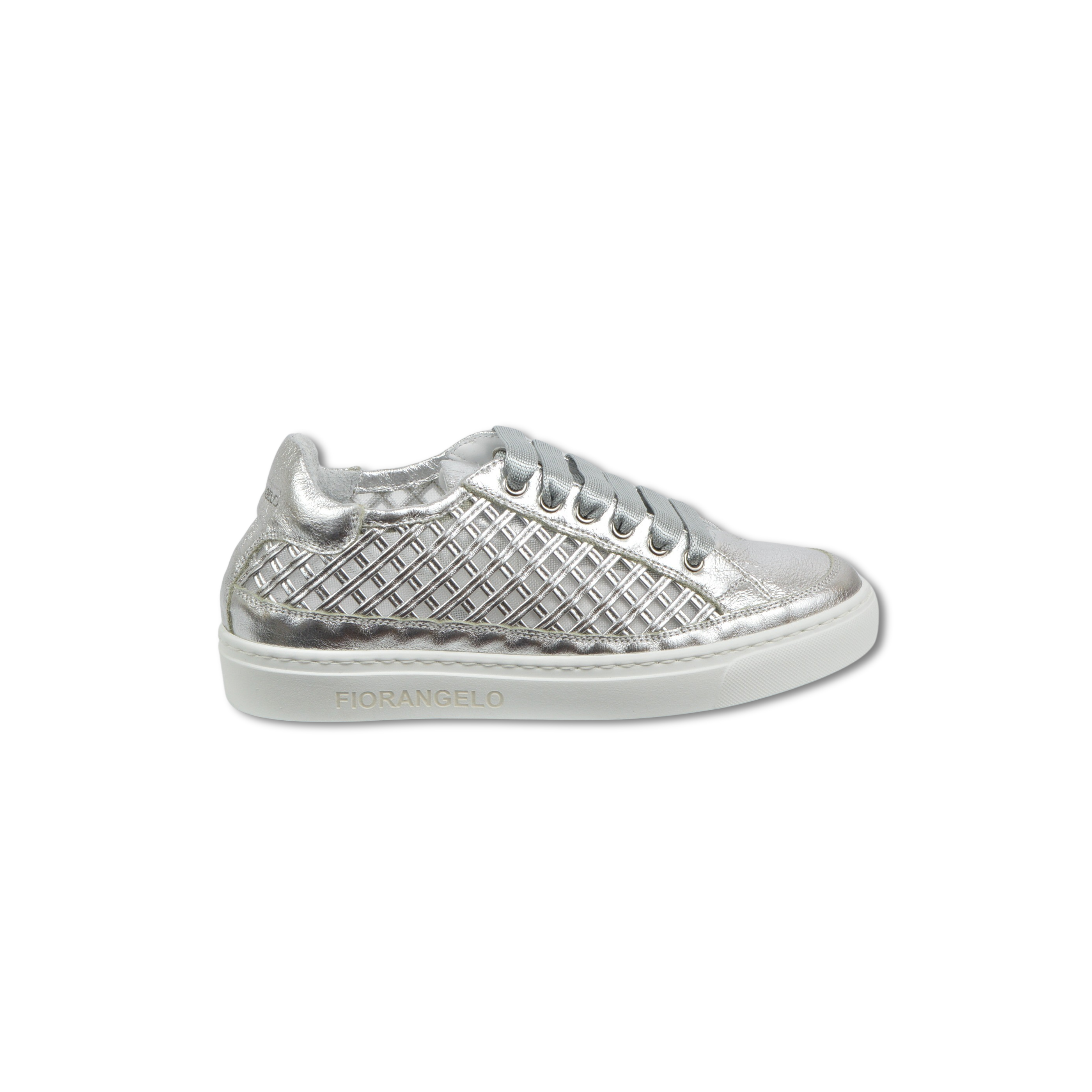 Tenisky velvet met.argento lame argento
