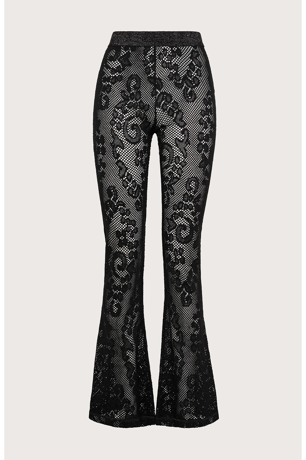 nohavice nero pizzo geometrico cotone stretch 