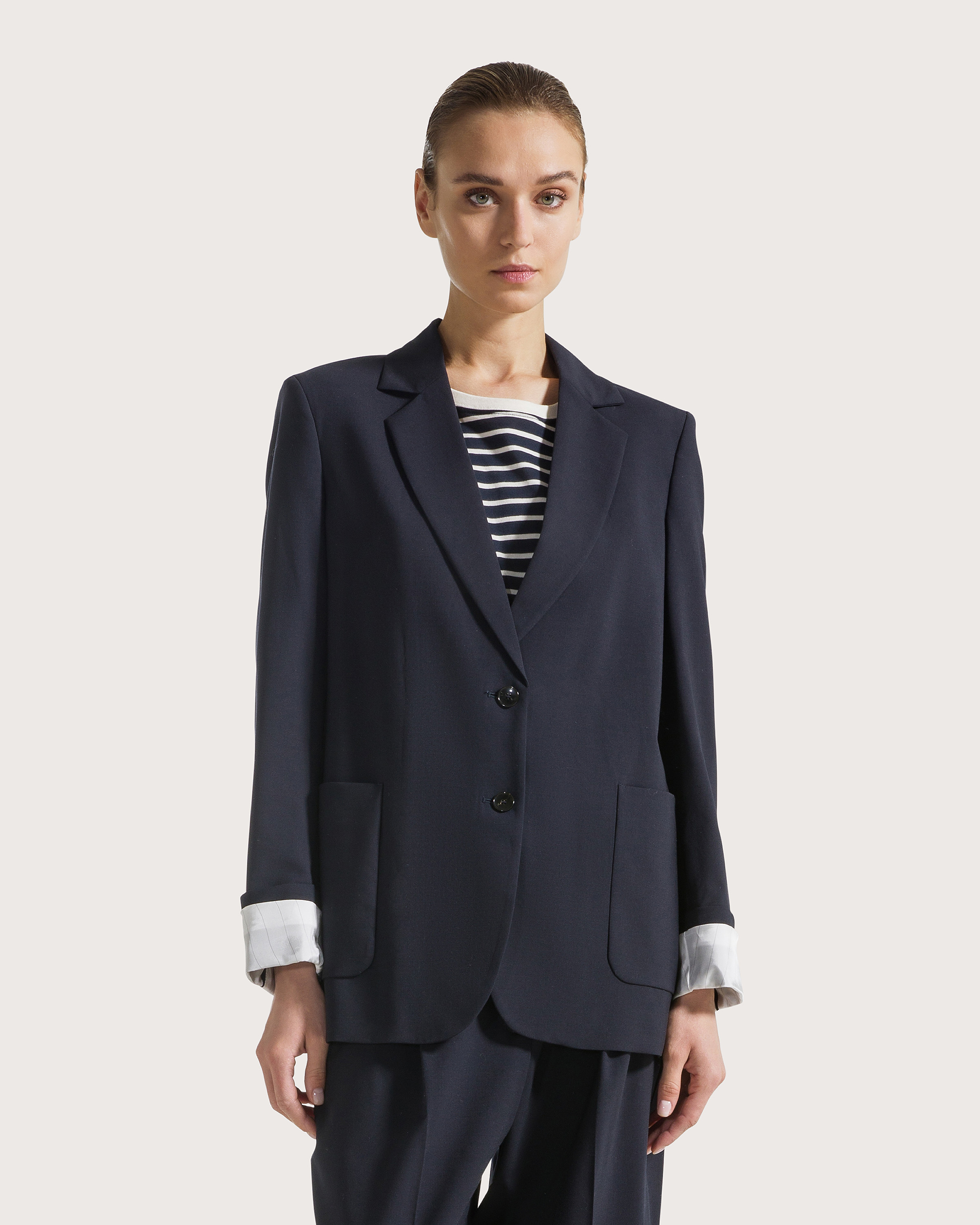 Sako blu fresco lana super bistretch