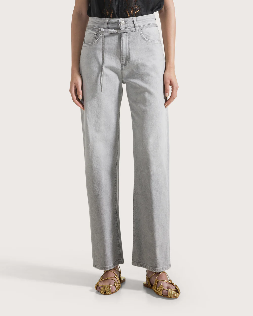 Nohavice azzurro gab.diagonale rilievo cotone lino