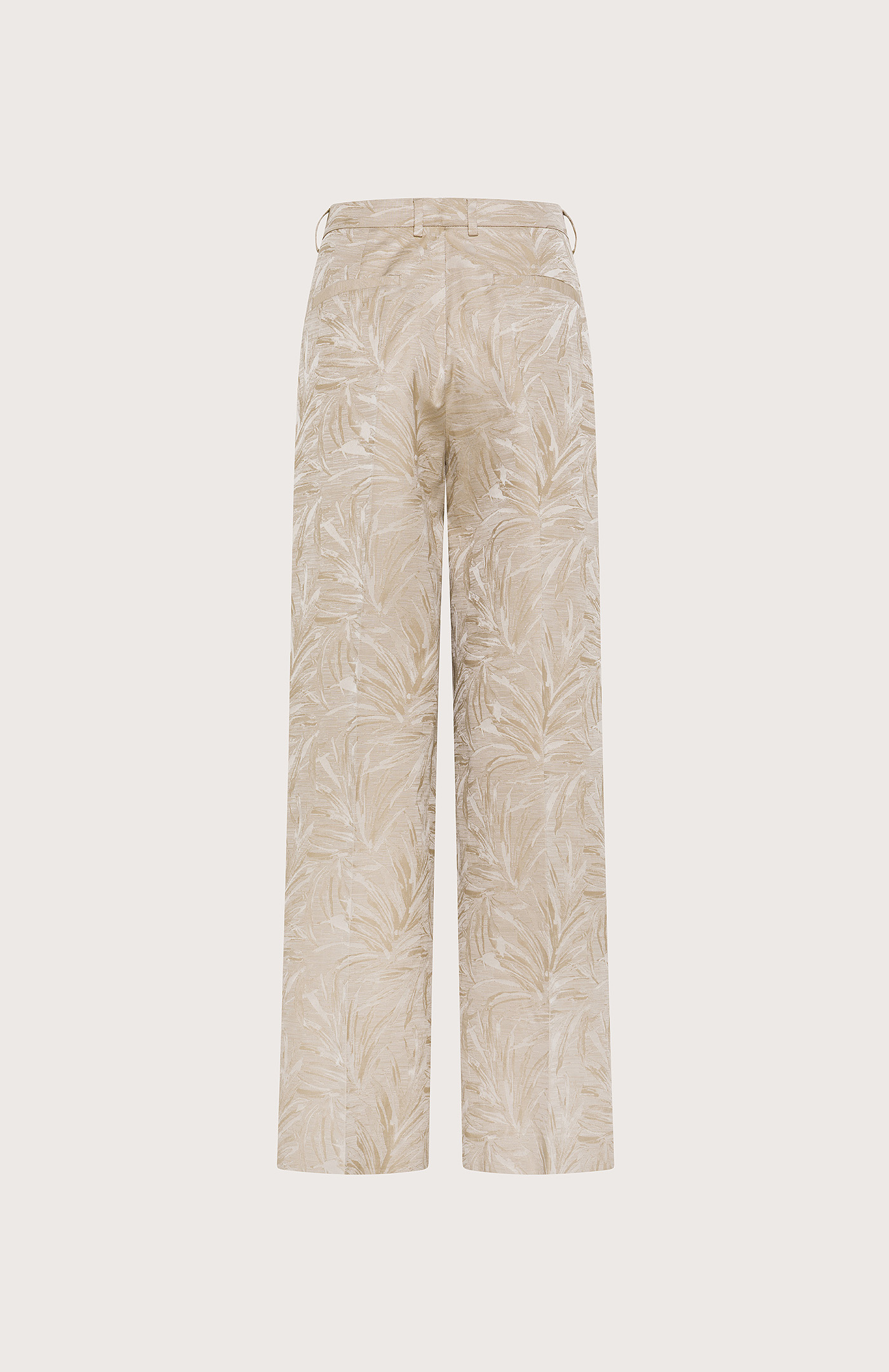 Nohavice beige jacquard a rilievo dis. palmeto – Obrázok 2