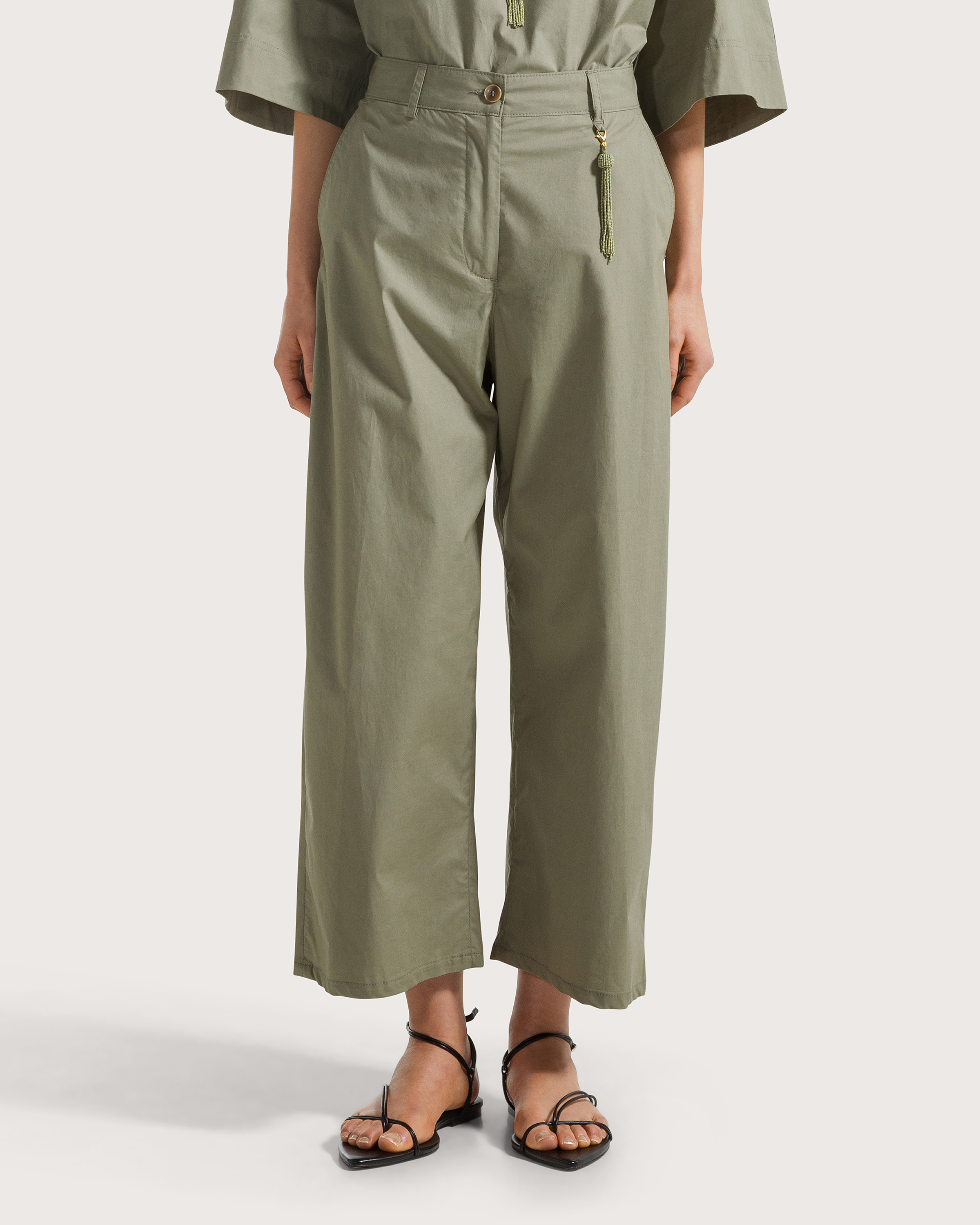 Nohavice salvia popeline stretch unito