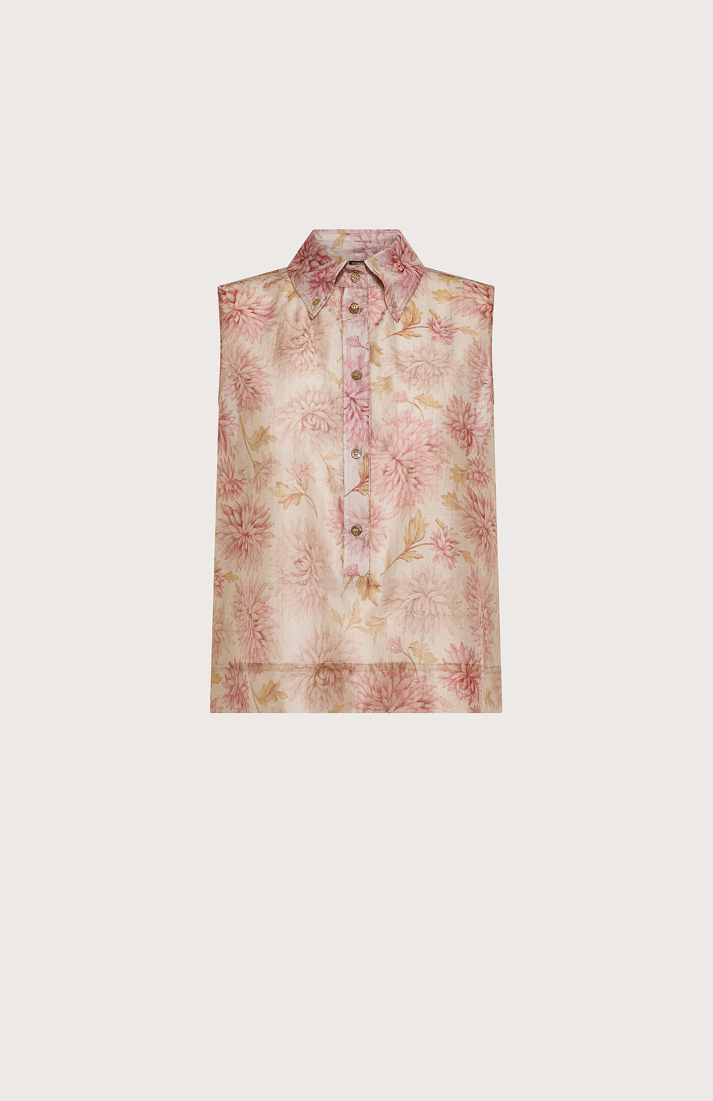 Top cipria organza fiammata crinkle floreale – Obrázok 2