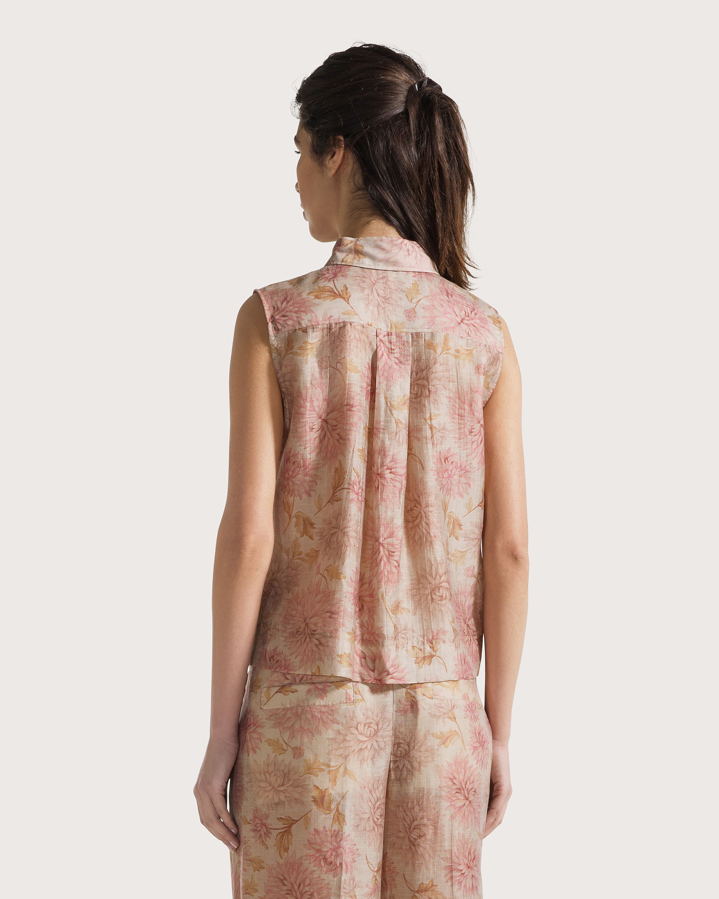 Top cipria organza fiammata crinkle floreale – Obrázok 5