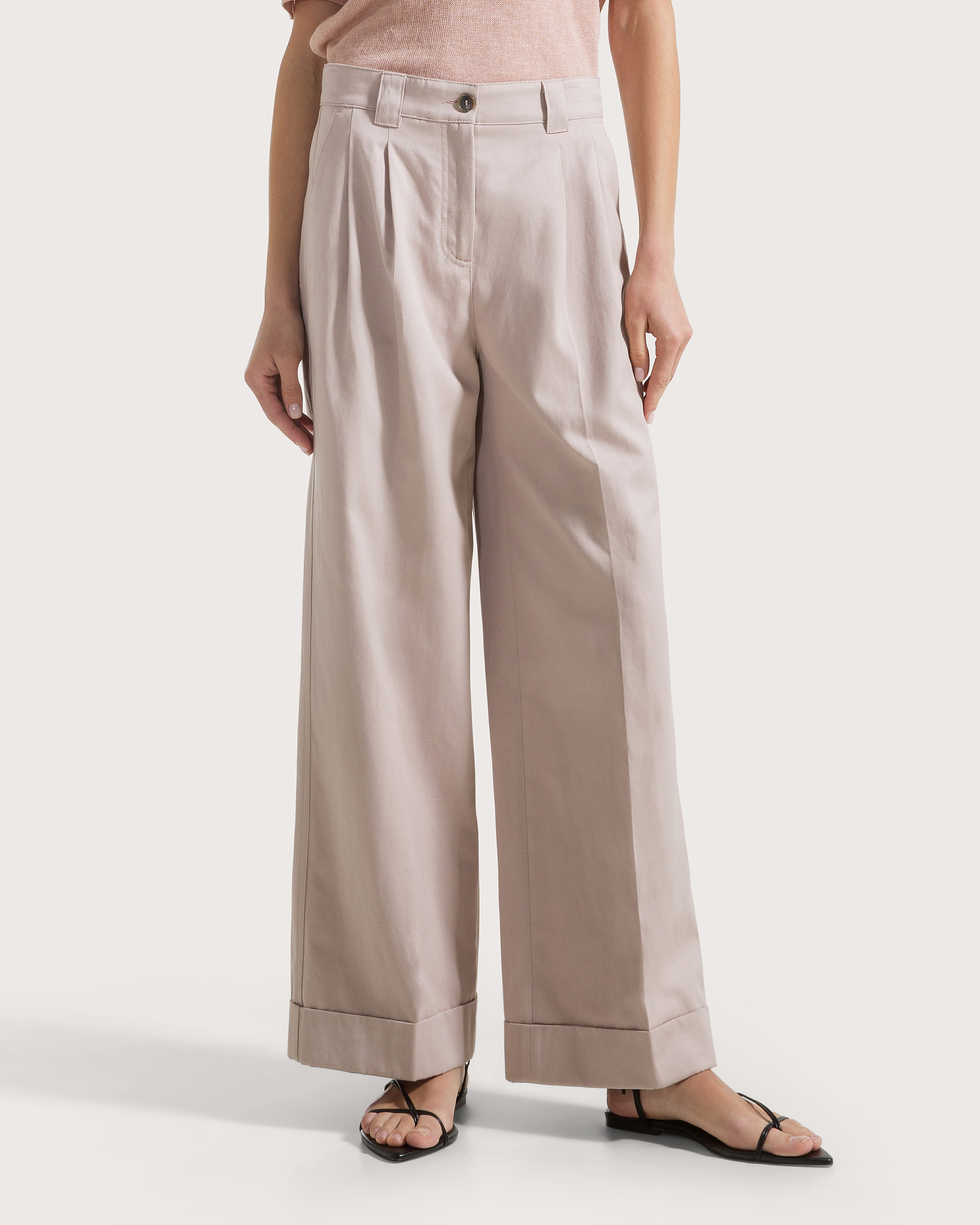 Nohavice cipria organza fiammata crinkle