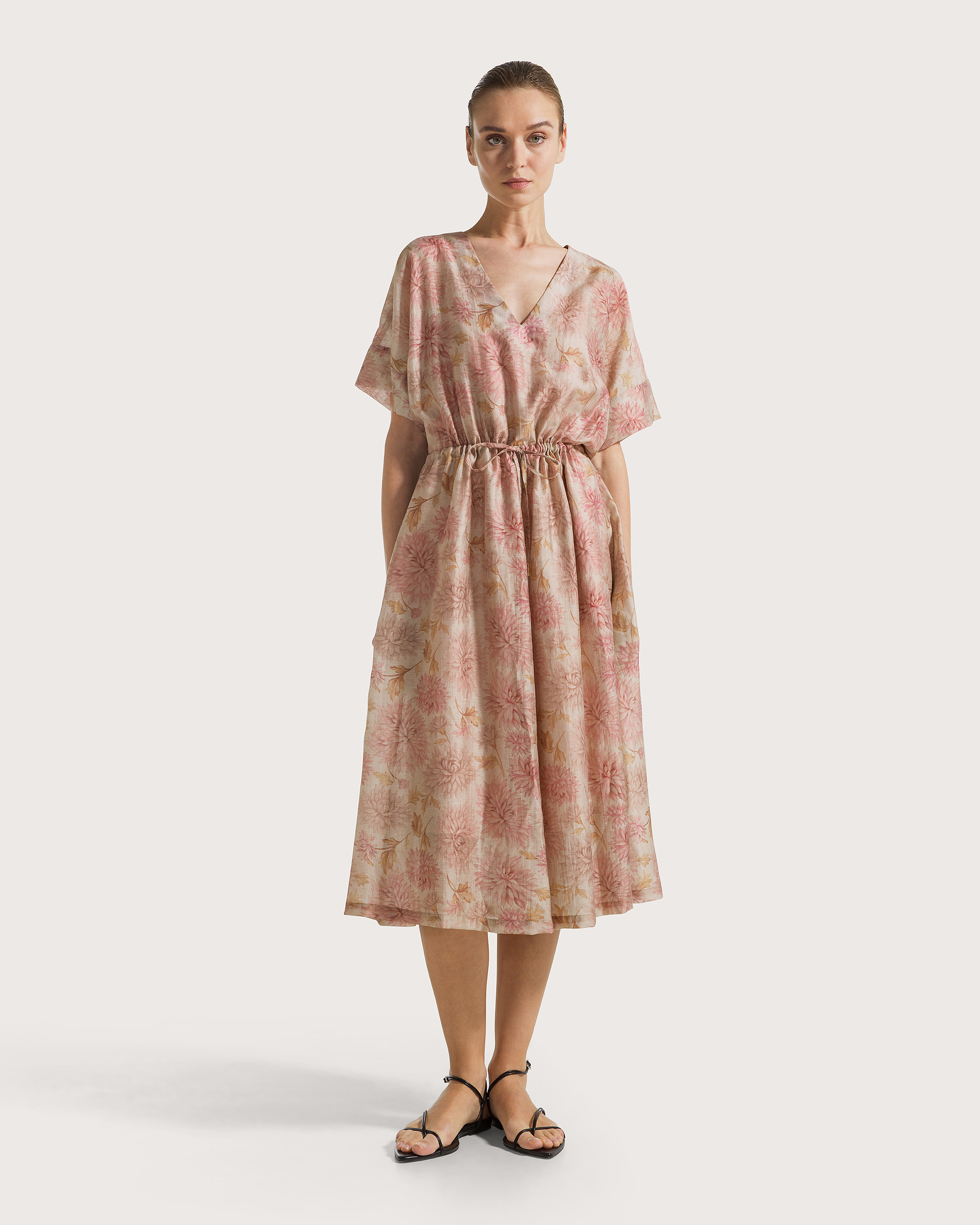 Šaty cipria organza fiammata crinkle