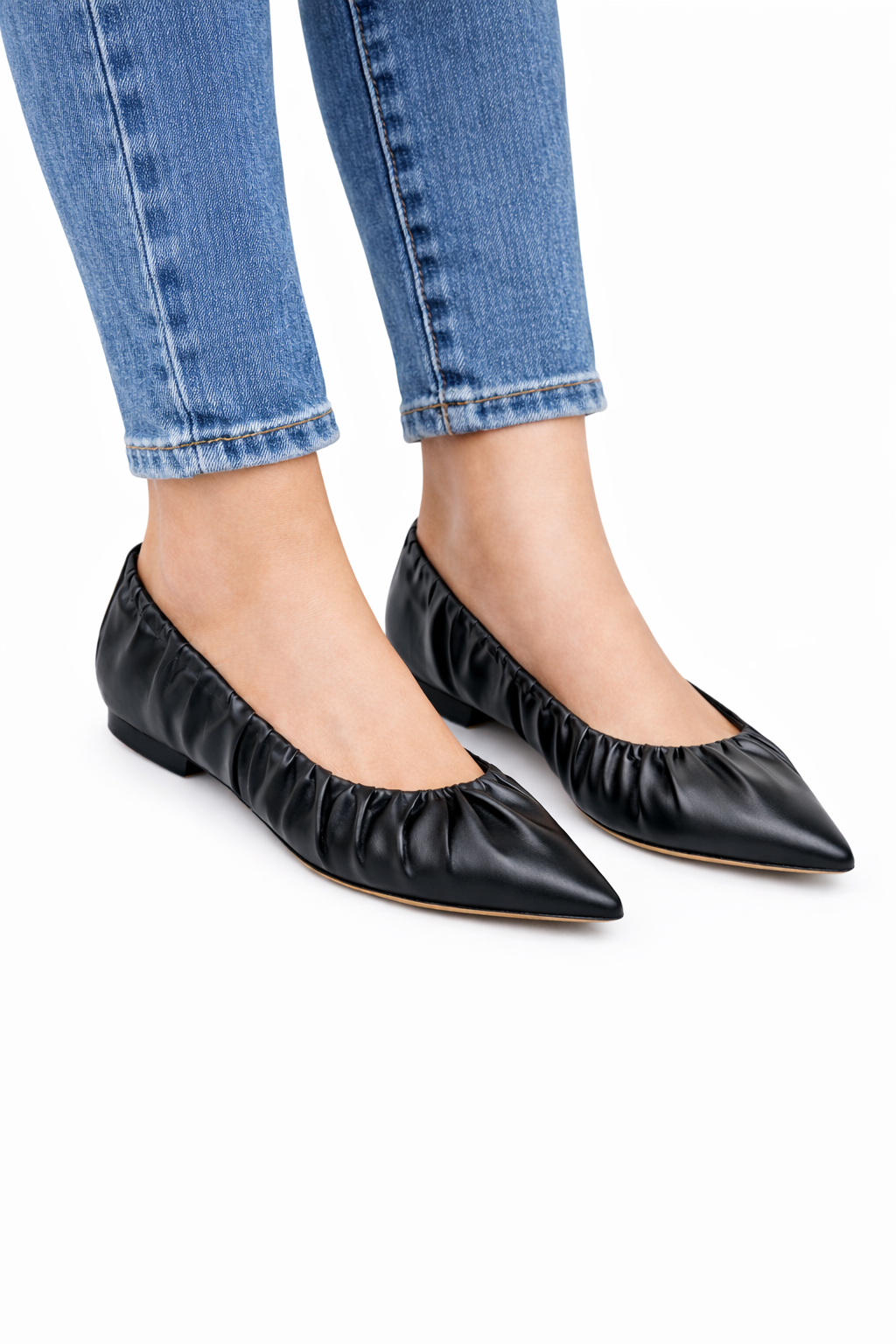 Topánky na nízkom podpätku Nappa nero