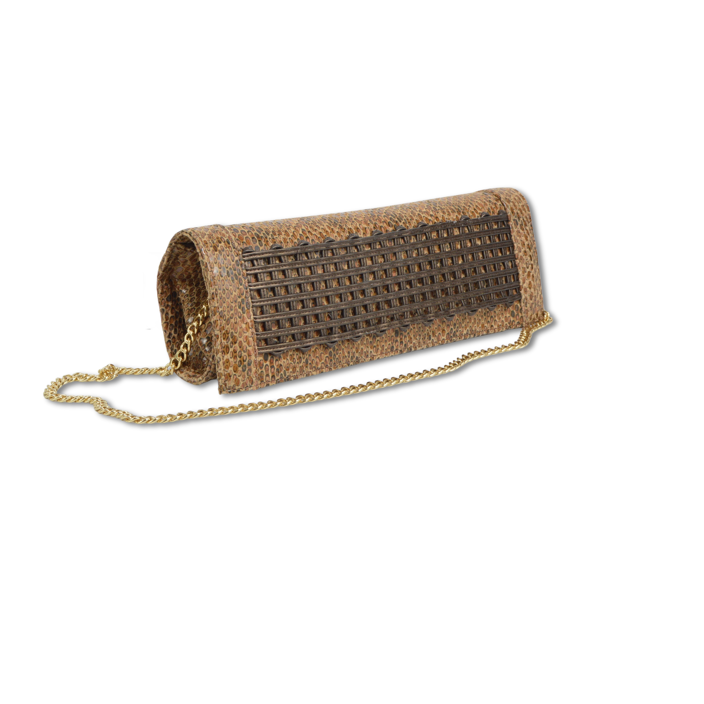 Kabelka st.mamba cuoio-lame bronzo