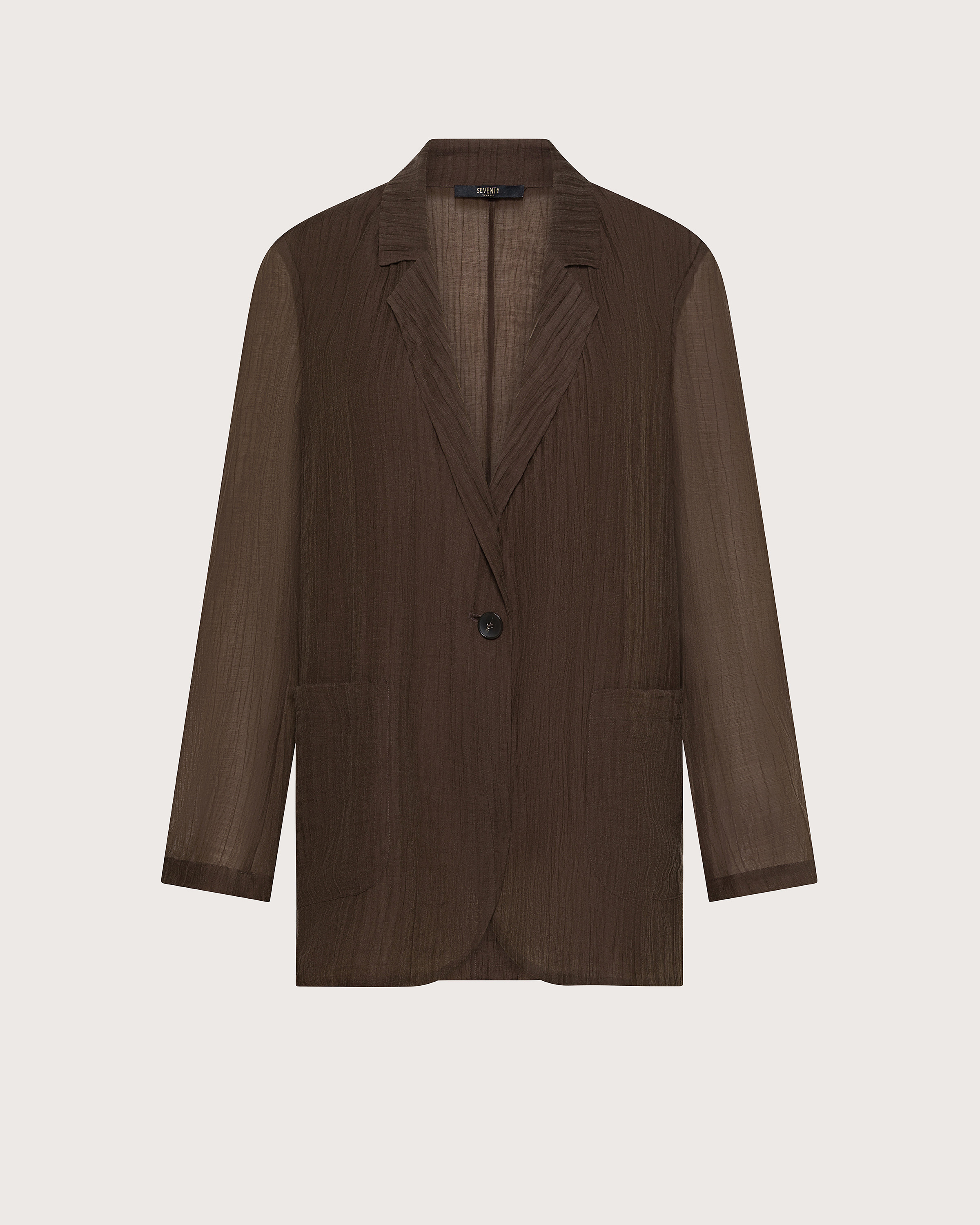 Sako marrone voile unito fiammato stropicciato penamente