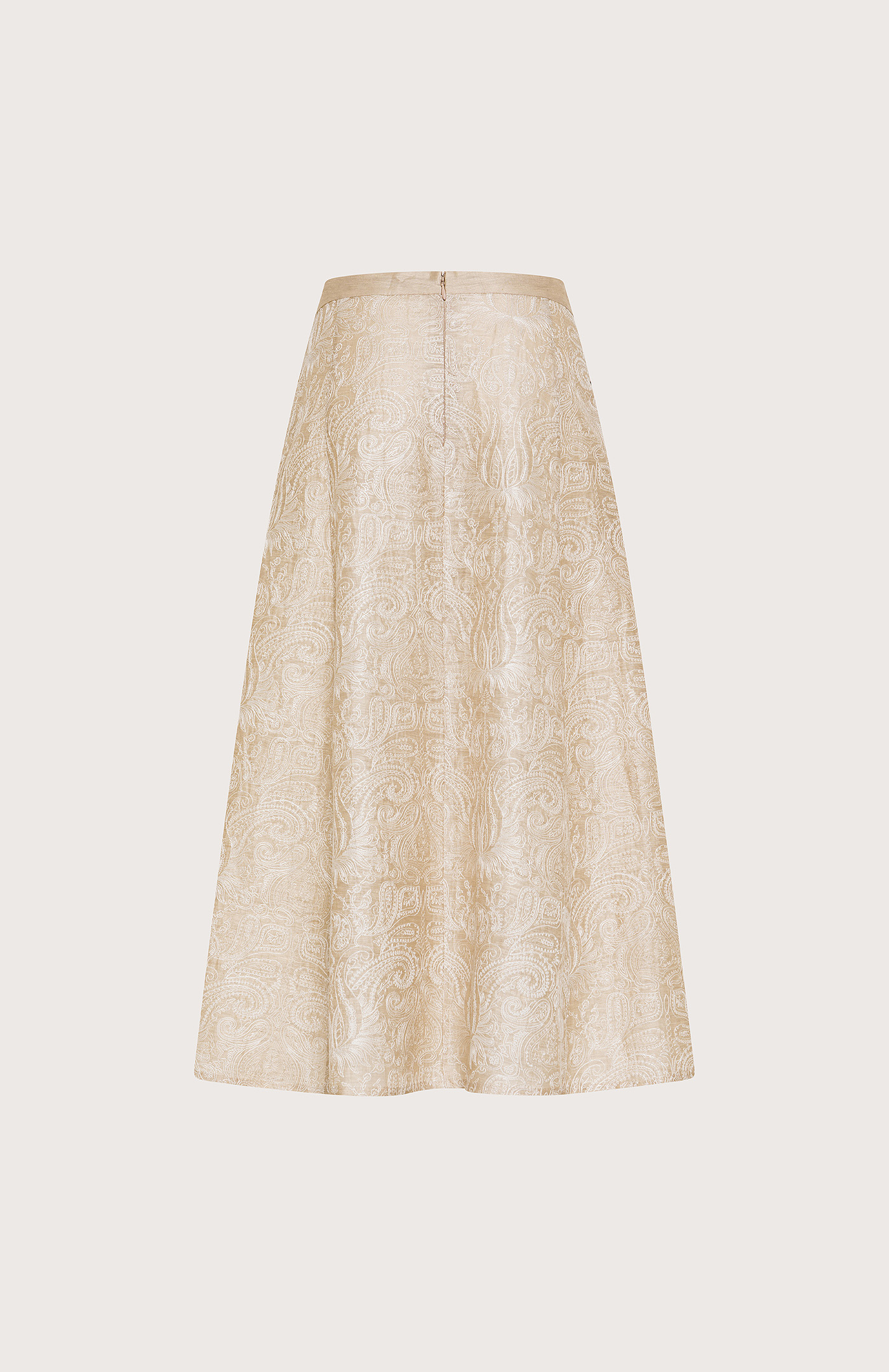 Sukňa crema organza seta/lino ricamata  – Obrázok 2