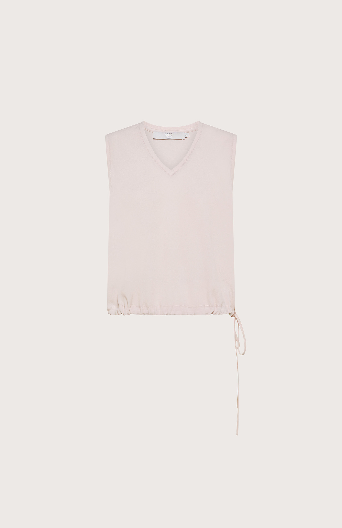 Top rosa jersey con inserti misto seta
