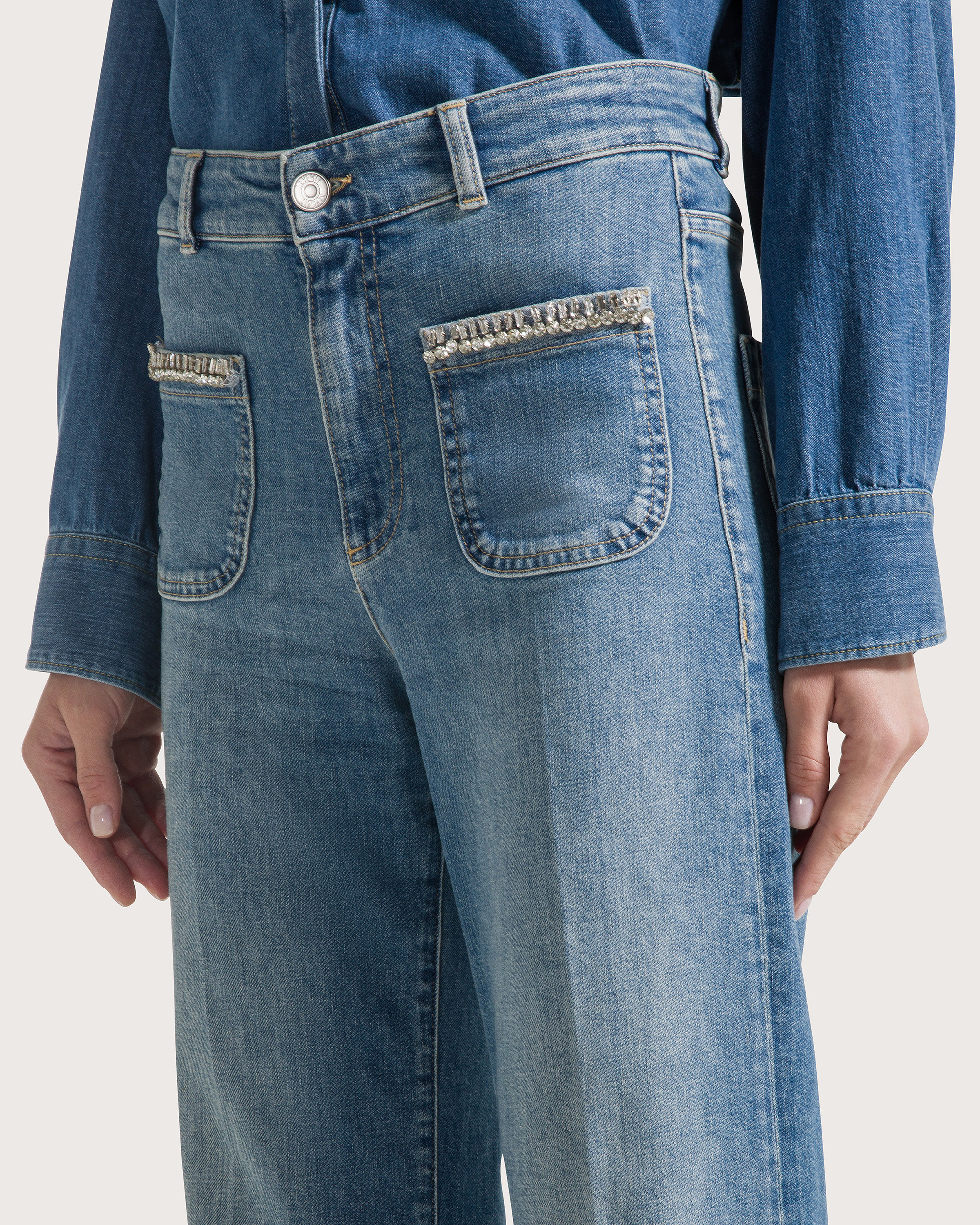 Nohavice denim indaco denim blu stretch lavaggi vari – Obrázok 3