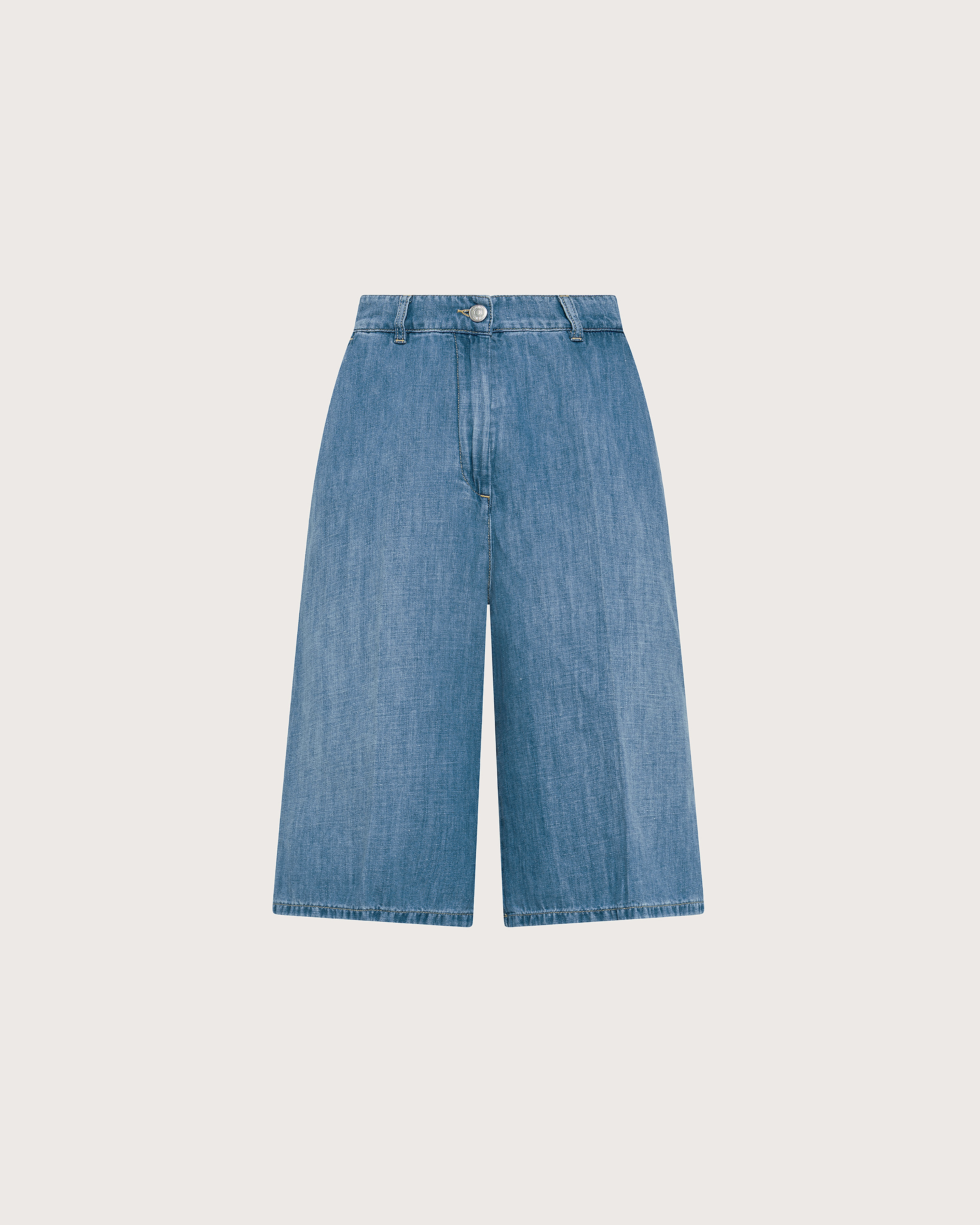 Bermudy denim indaco denim leggero misto lino – Obrázok 2