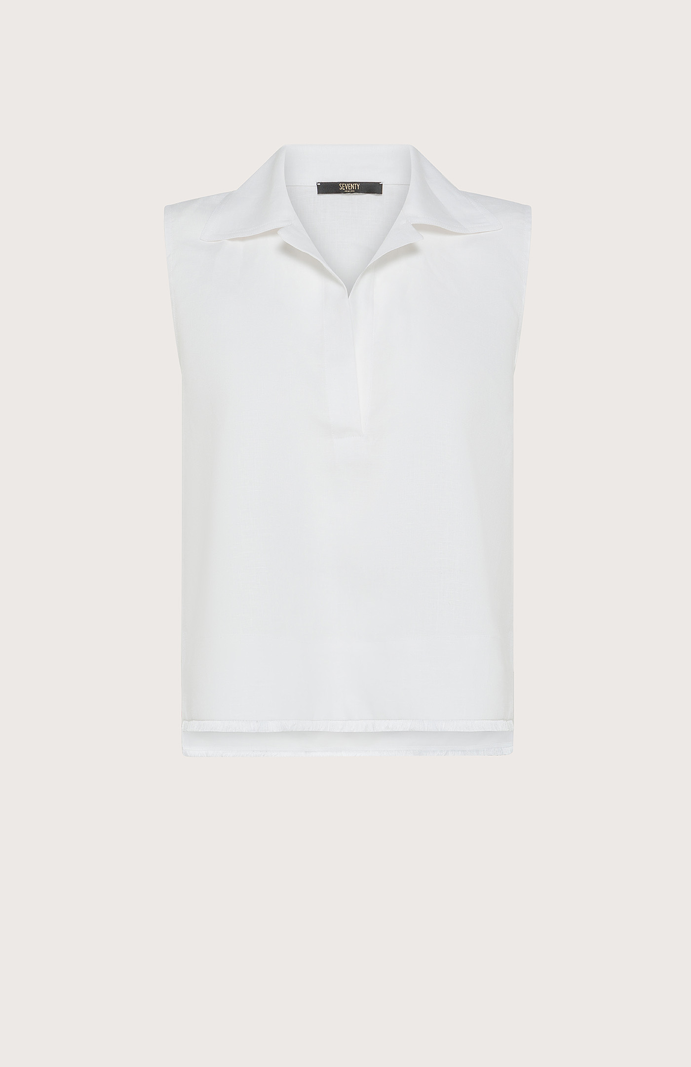 Top bianco puro lino special washed