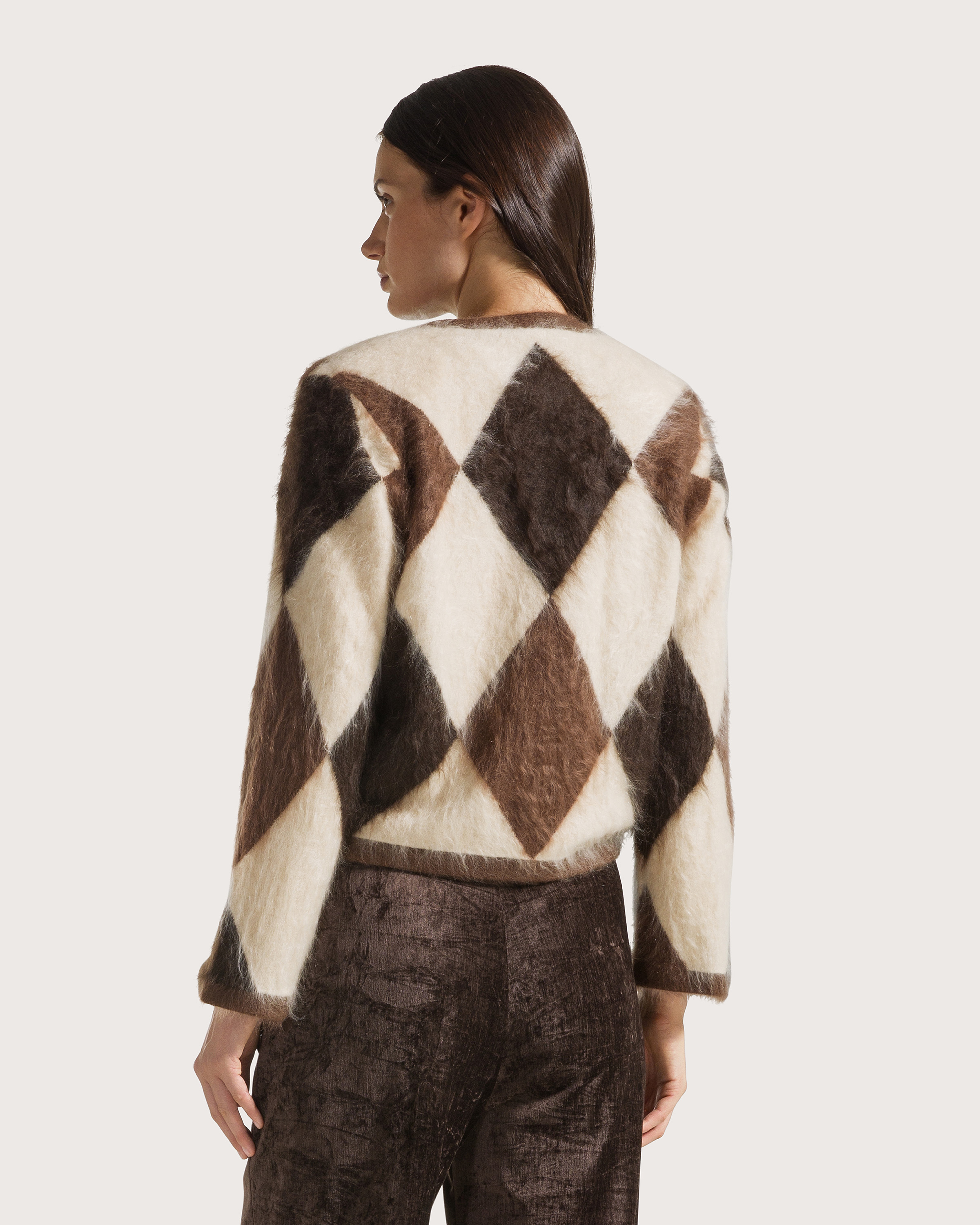 Sako marrone pelosetto in cashmere – Obrázok 5