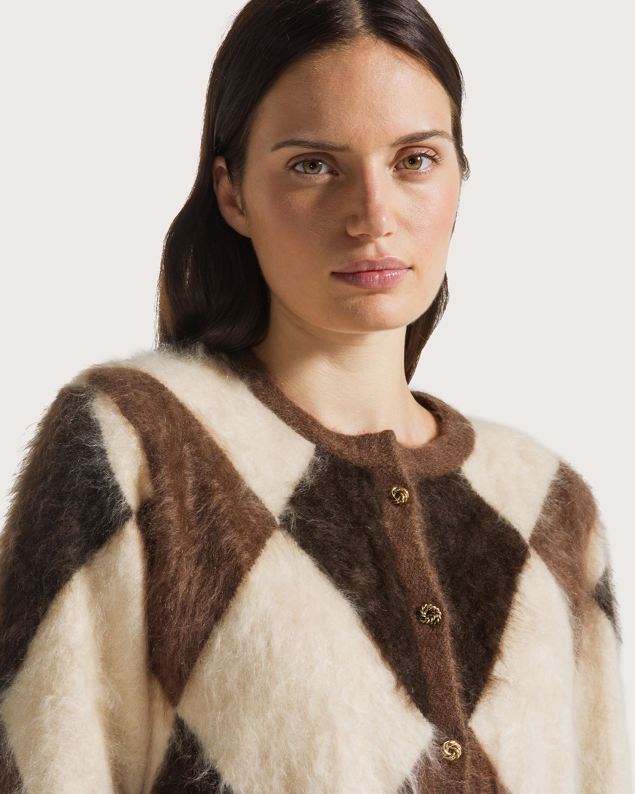 Sako marrone pelosetto in cashmere – Obrázok 4