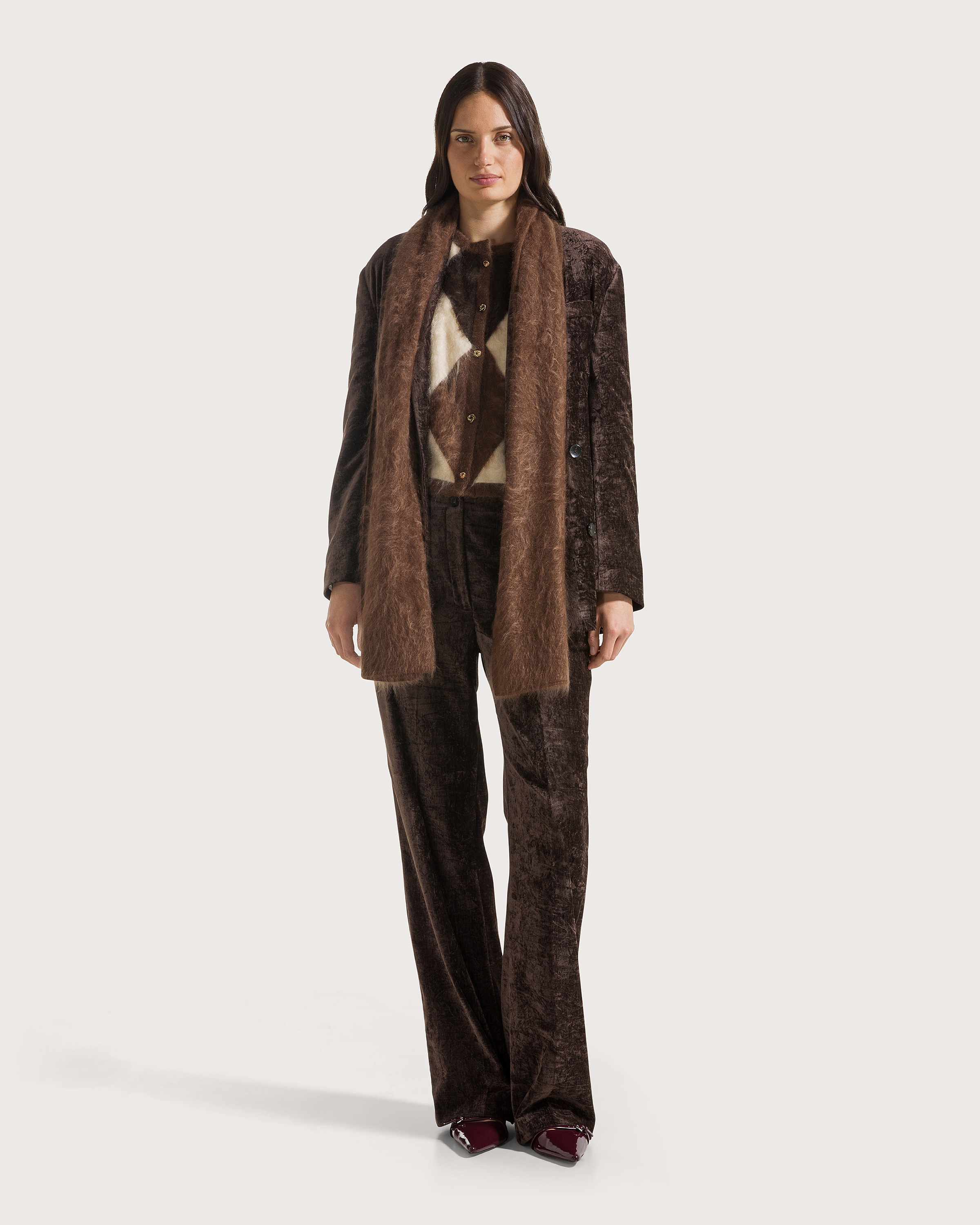 Sako marrone pelosetto in cashmere – Obrázok 6