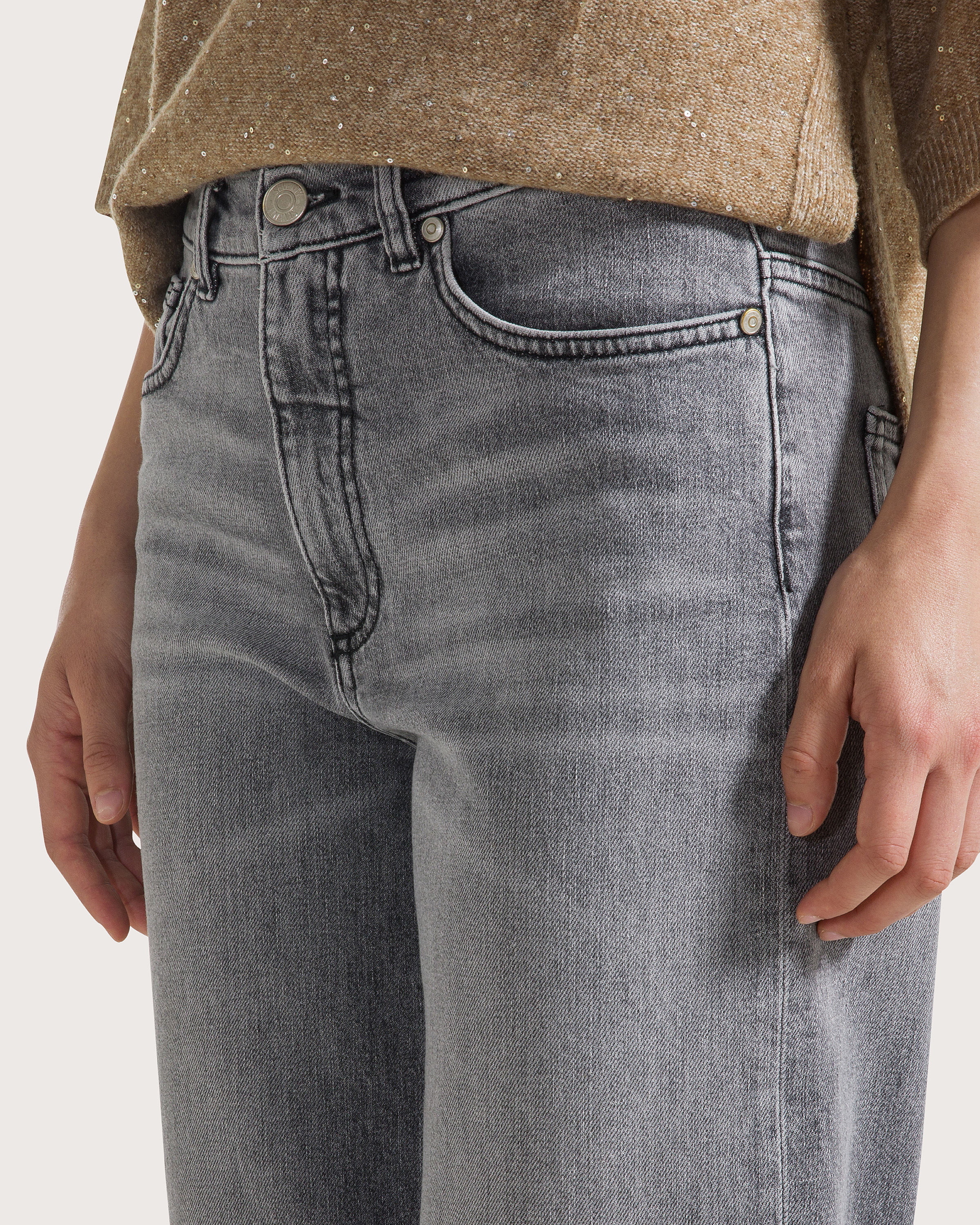 Nohavice denim grigio stretch ardesia – Obrázok 4