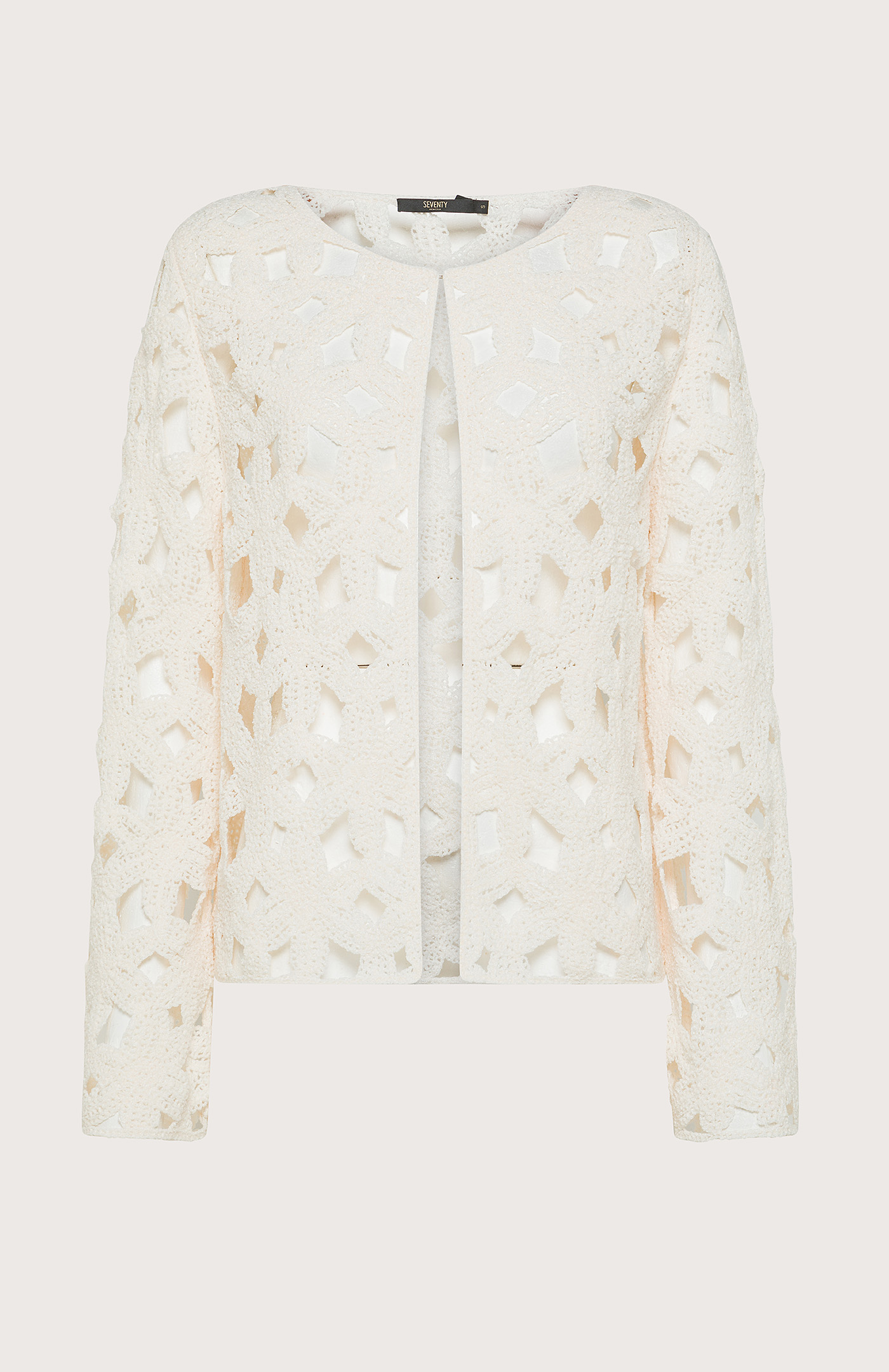 Top panna ricamo tricot