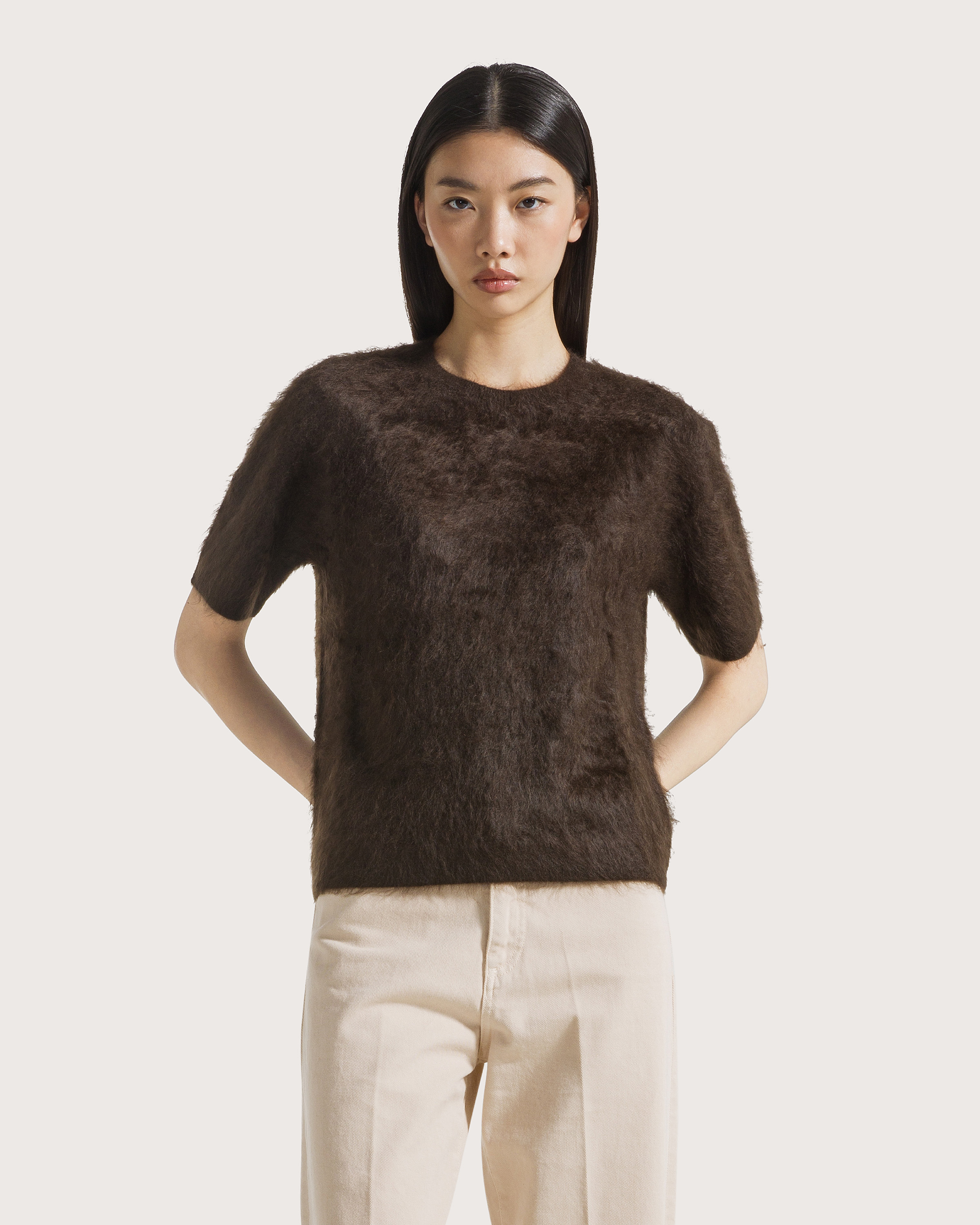 Sveter testa di moro pelosetto in cashmere