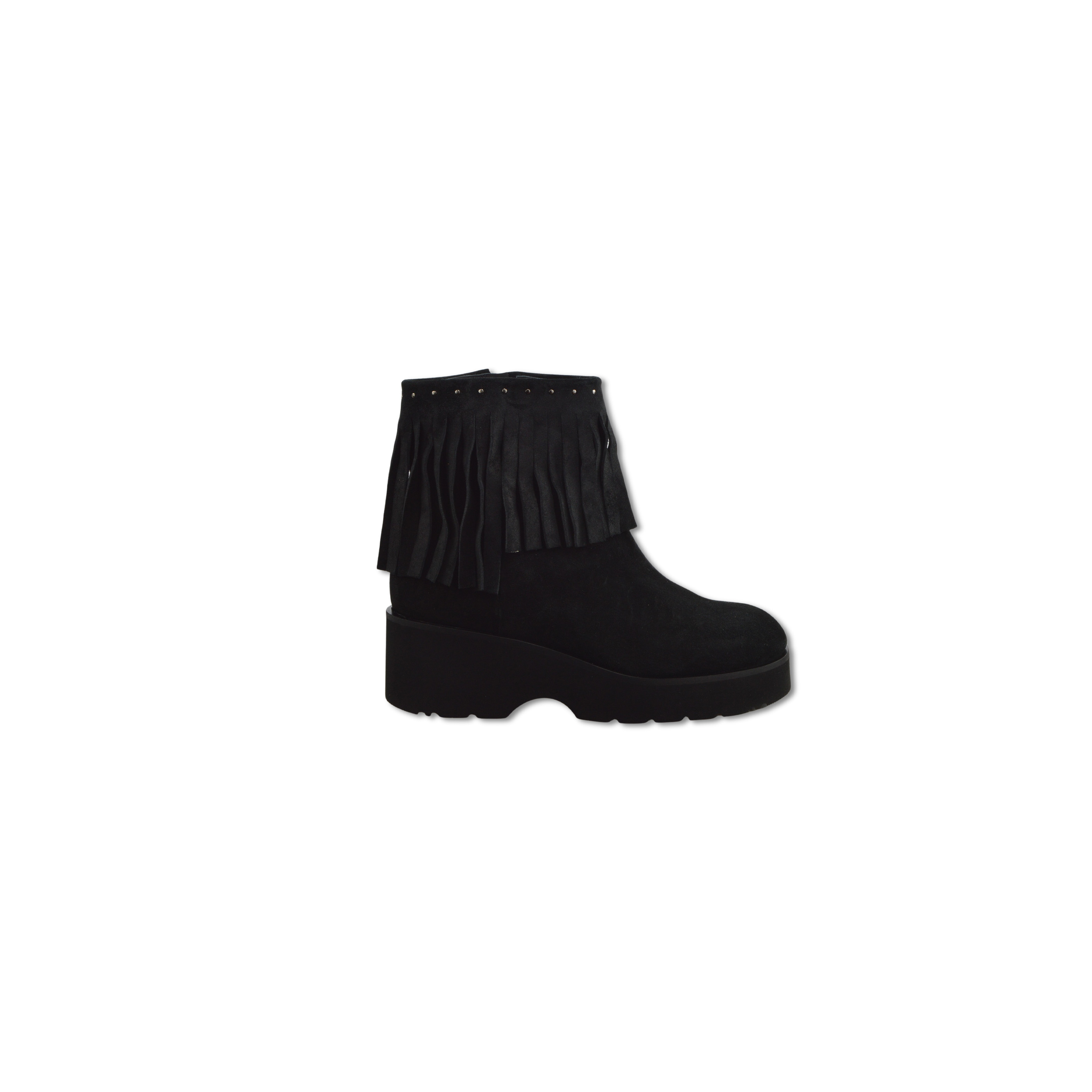 Členkové čižmy velour nero