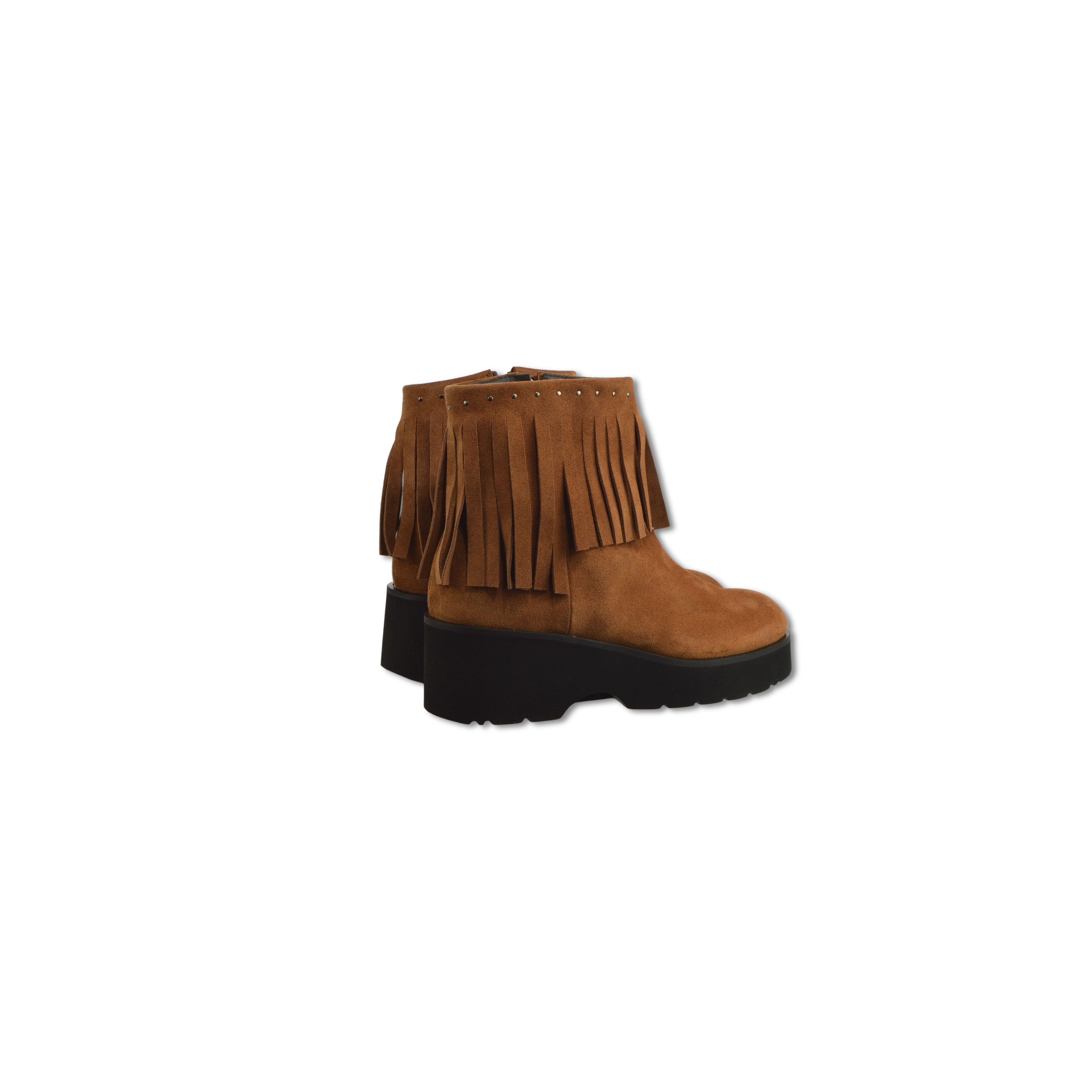Členkové čižmy velour marrone – Obrázok 4