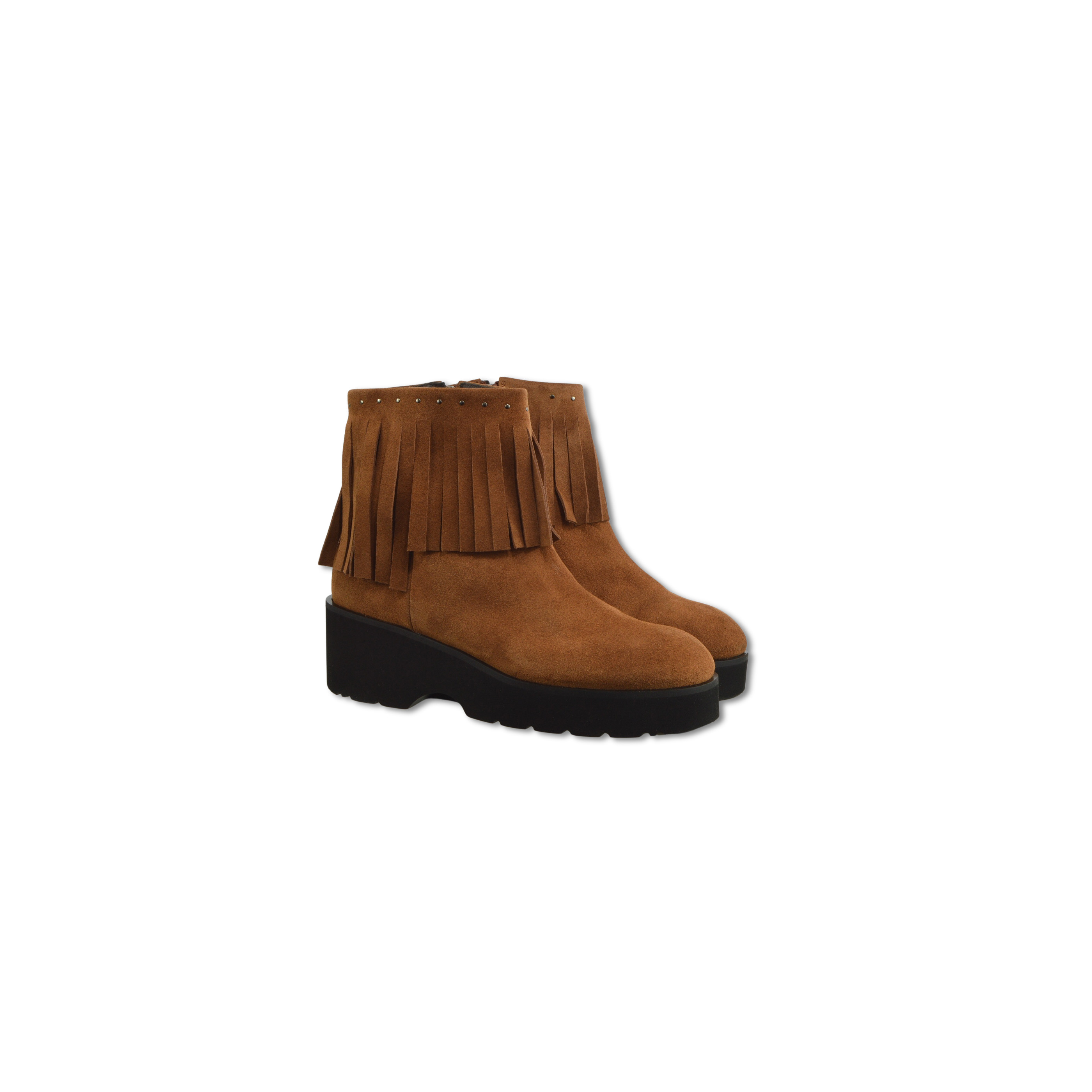 Členkové čižmy velour marrone – Obrázok 3