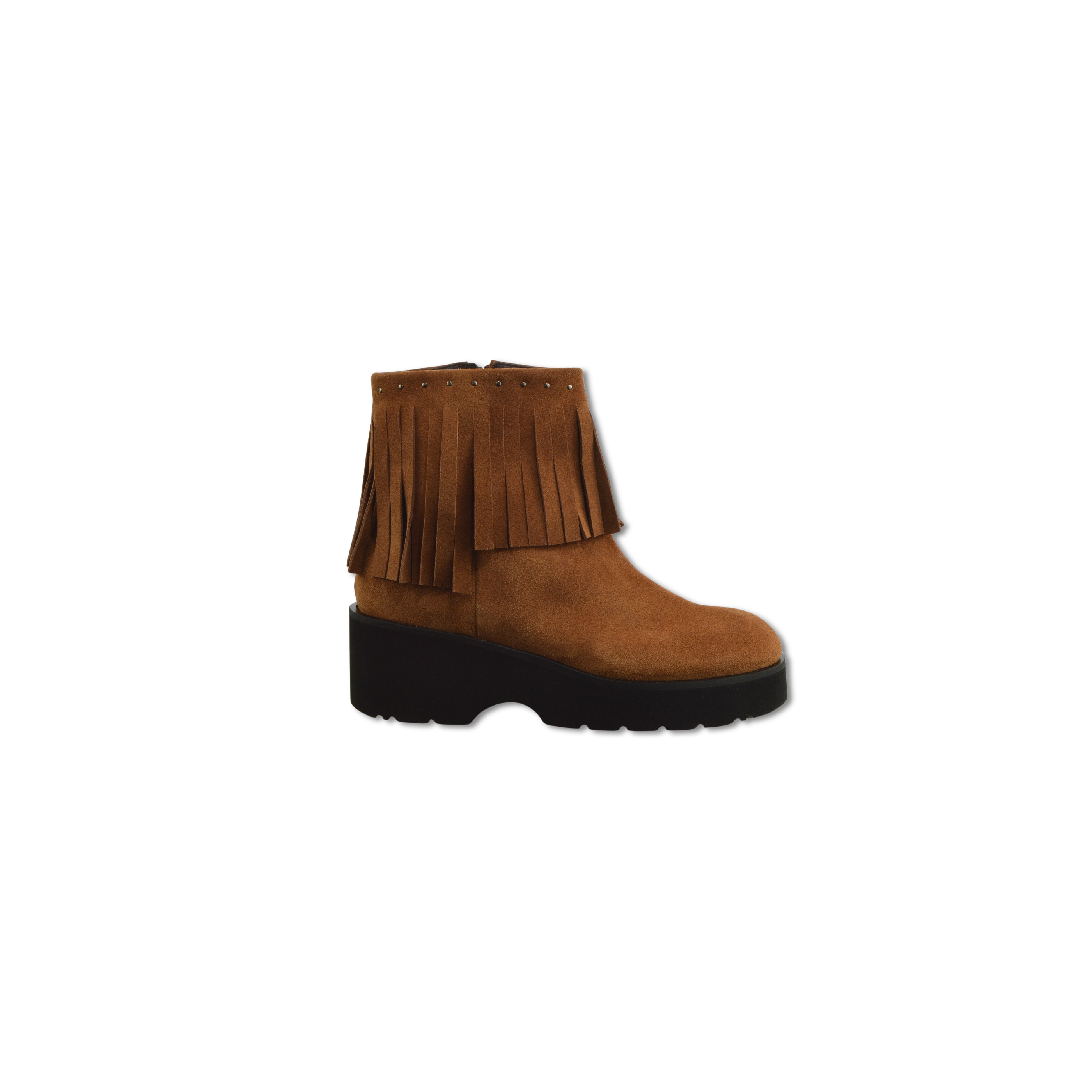 Členkové čižmy velour marrone